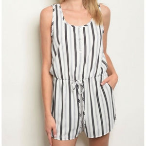 Black & White Stripped Romper